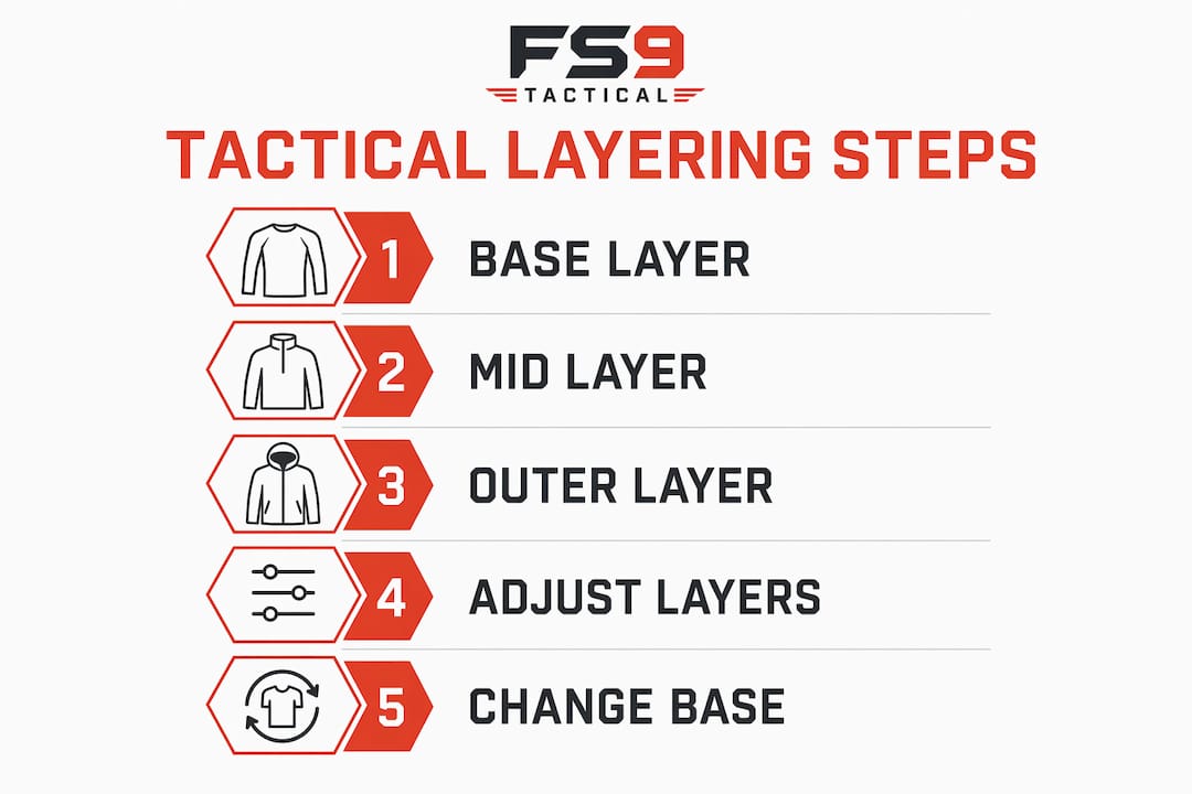 Infographic showing step-by-step tactical layering system