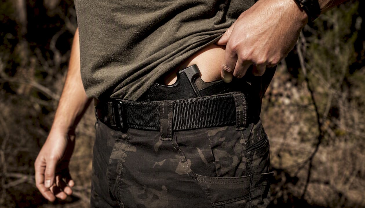 IWB gun holster positioned inside waistband