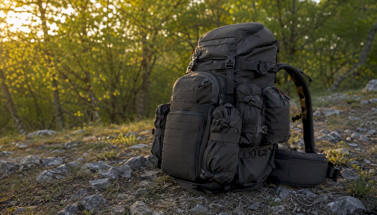 Close detail of noiseless modular pack compartments