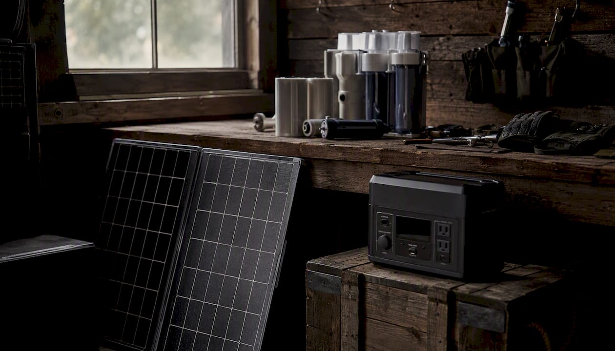 Long-term survival gear in cabin setting