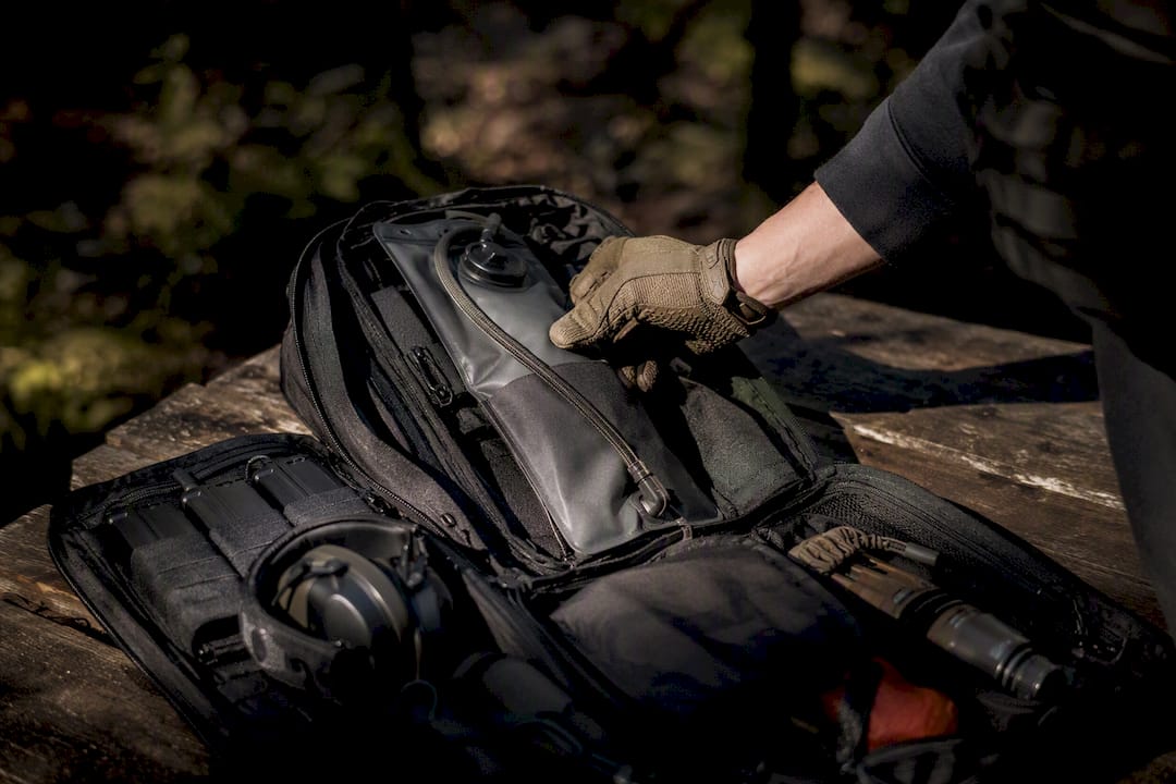 Well-organized tactical range bag with gear