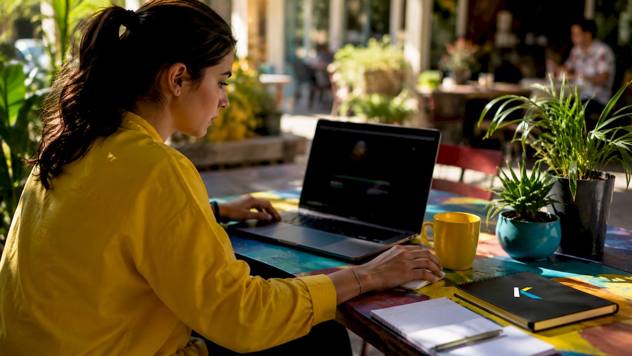 Person editing video at home desk