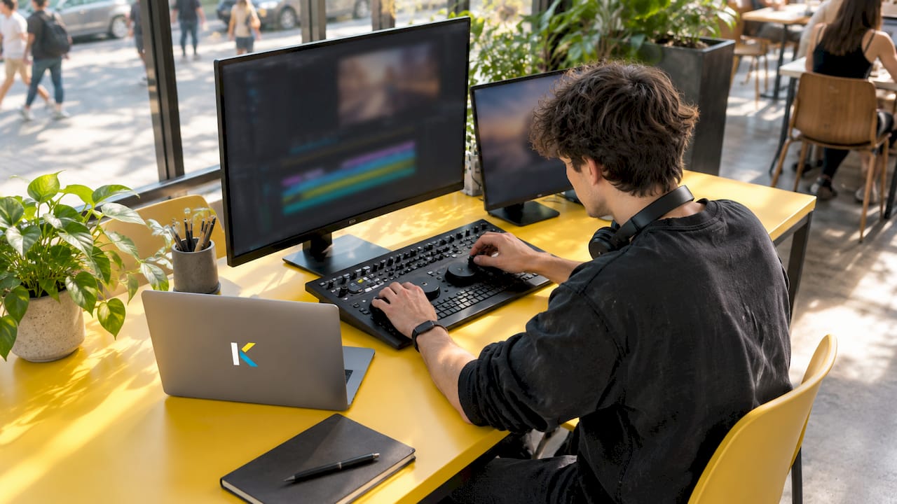 Professional preparing multi-platform video exports