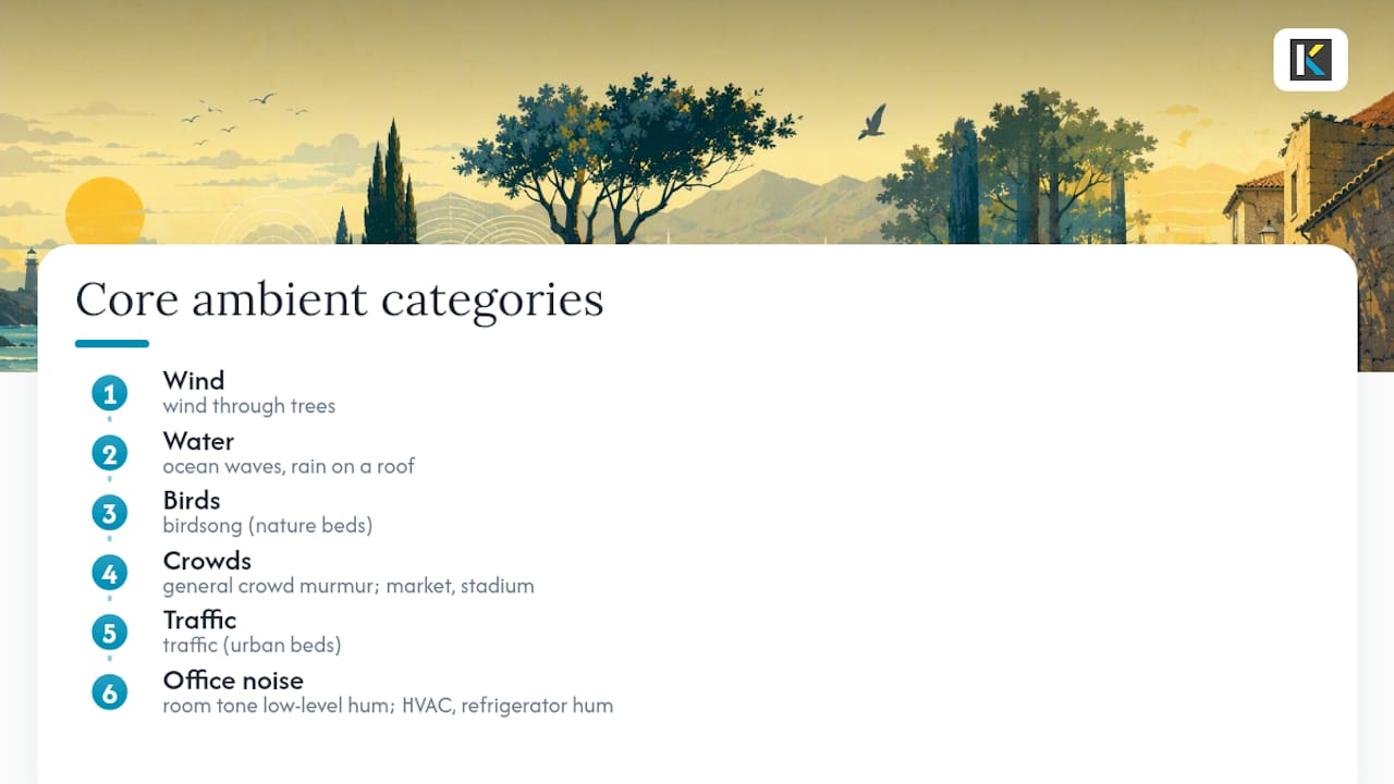Diagram of ambient sound categories icons