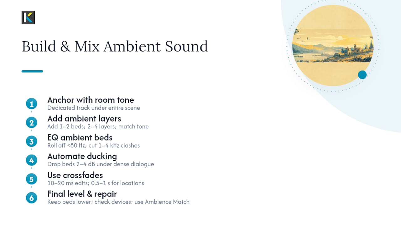 How do you build and mix ambient sound in the edit? — overview diagram