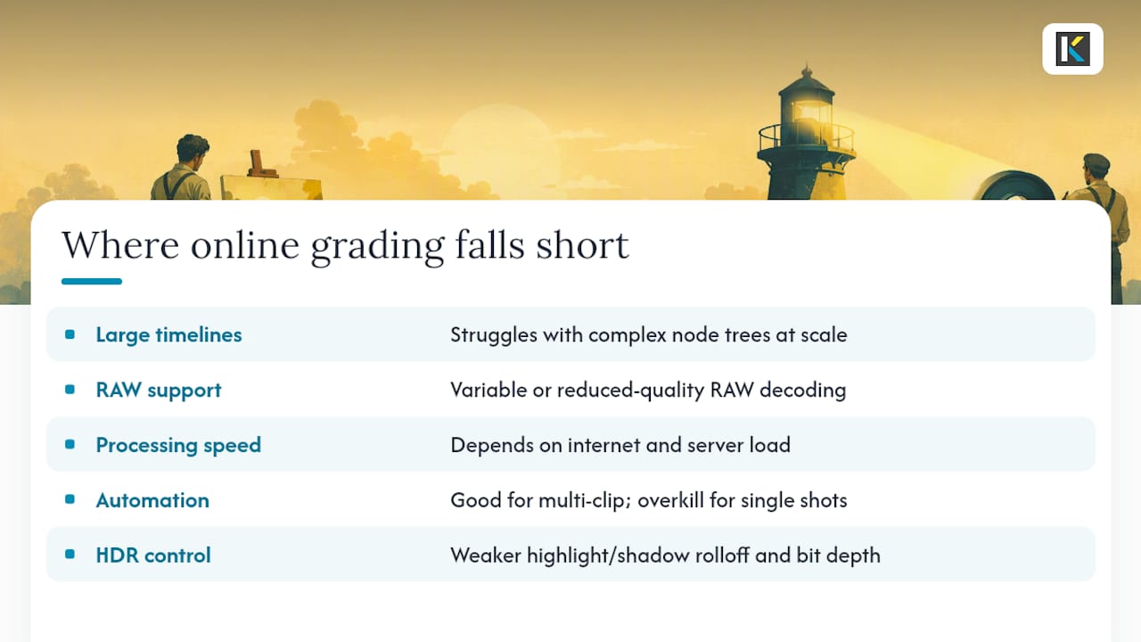 Where Online Color Grading Still Falls Short — overview diagram