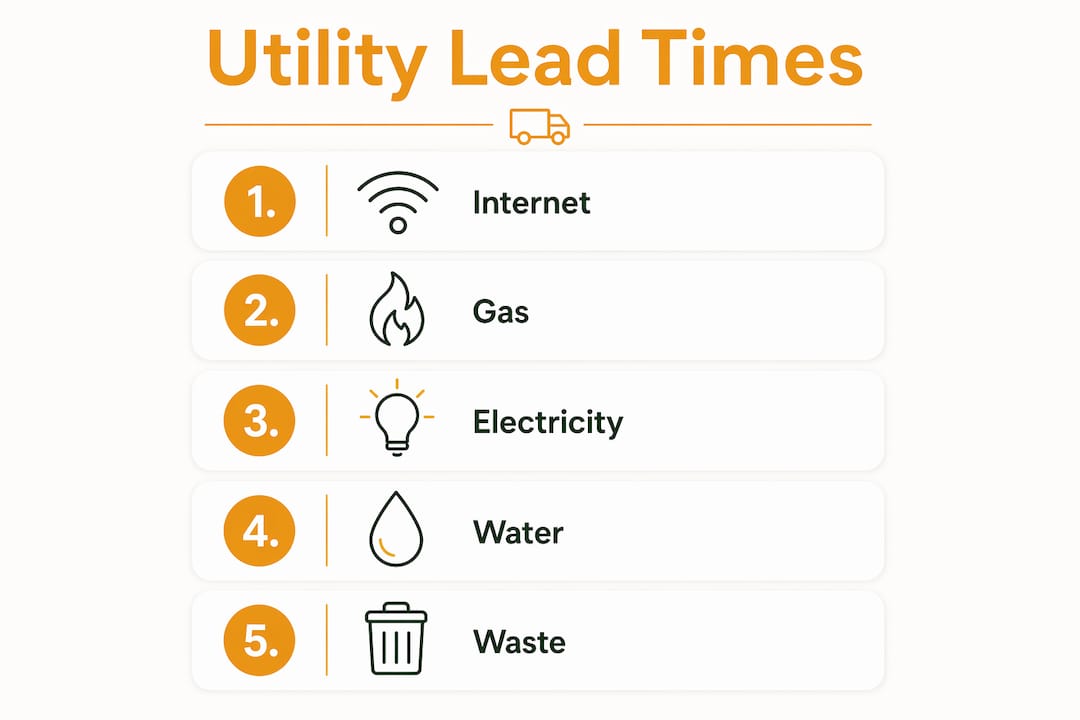 Infographic displaying typical utility lead times