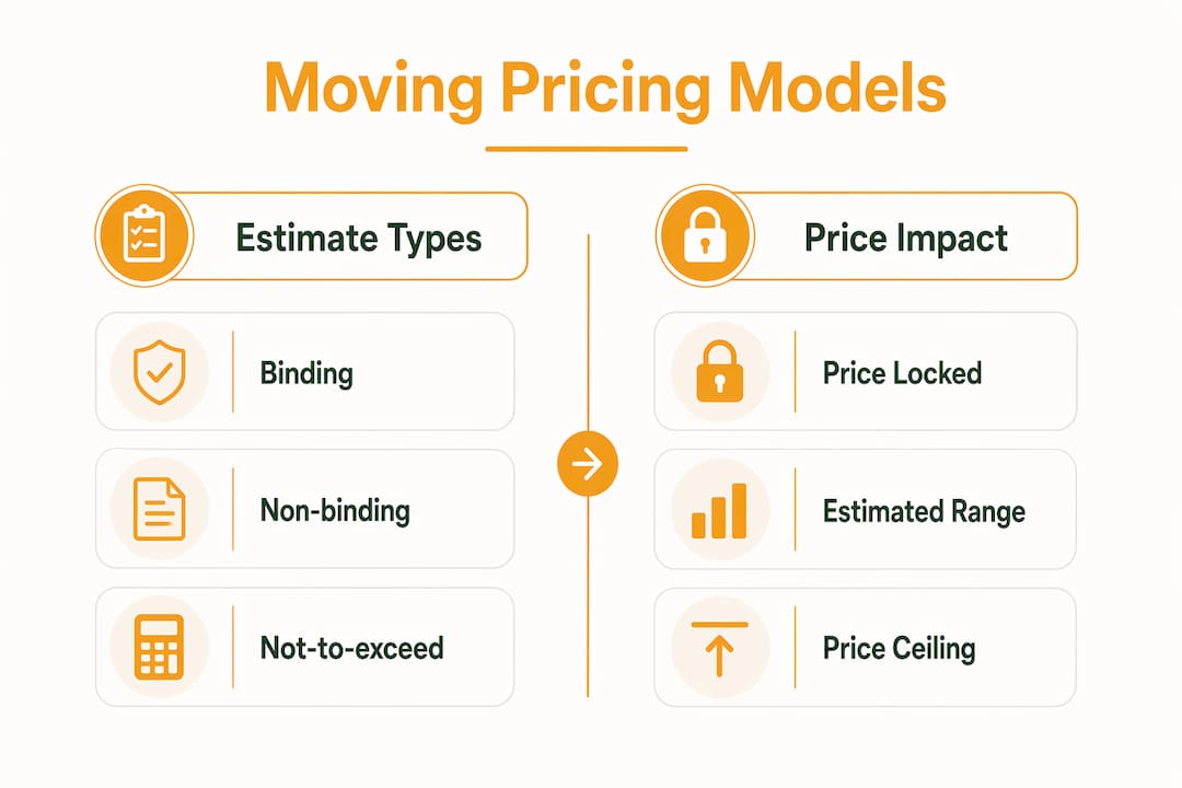 Infographic comparing moving pricing models and impacts