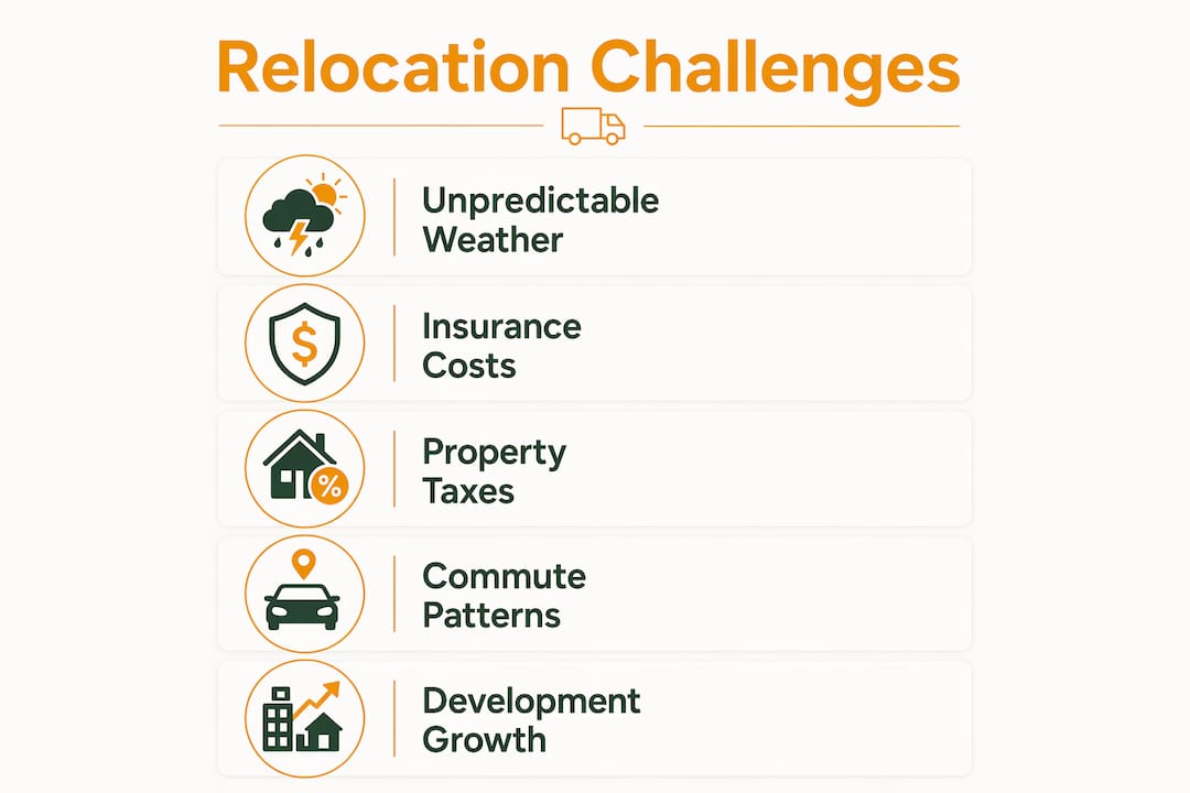 Infographic outlining key East Coast relocation challenges