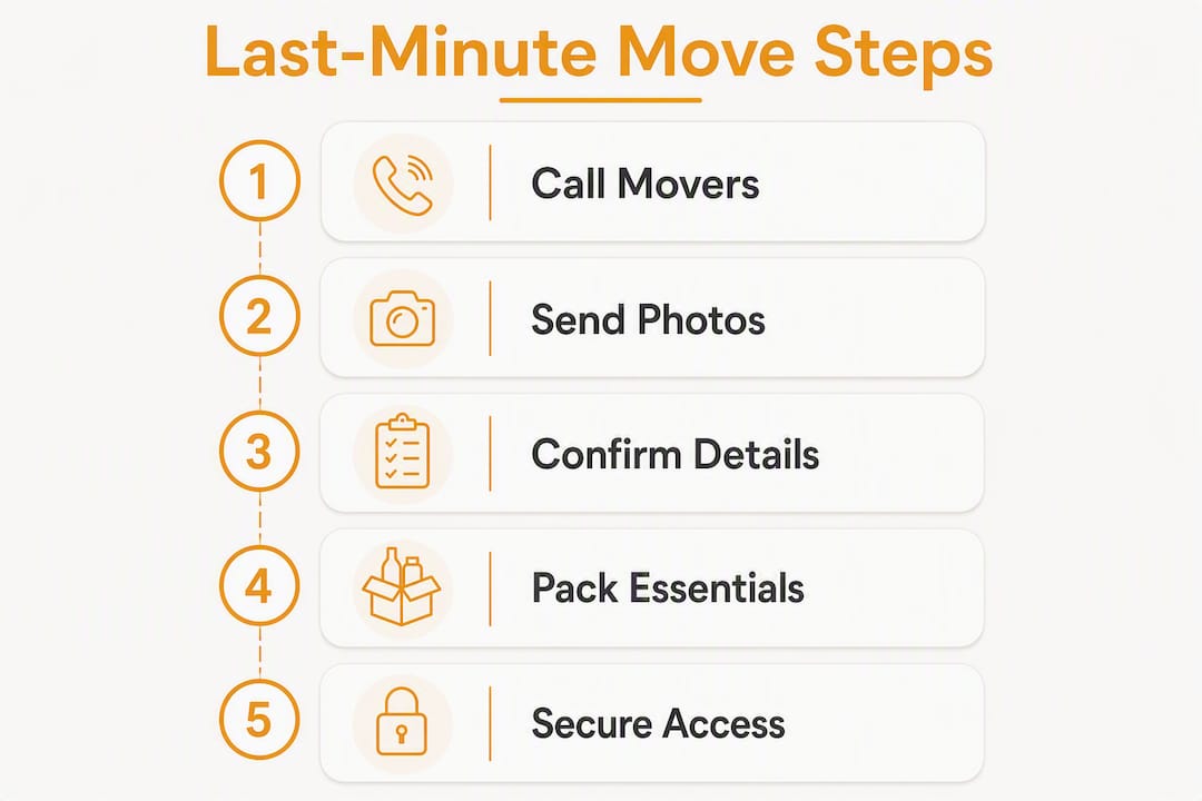 Infographic outlining last-minute moving process steps
