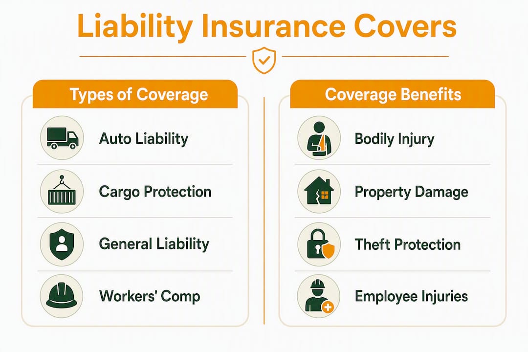 Infographic comparing liability coverage types and benefits