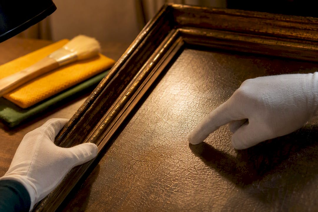 Artwork surface inspected under raking light