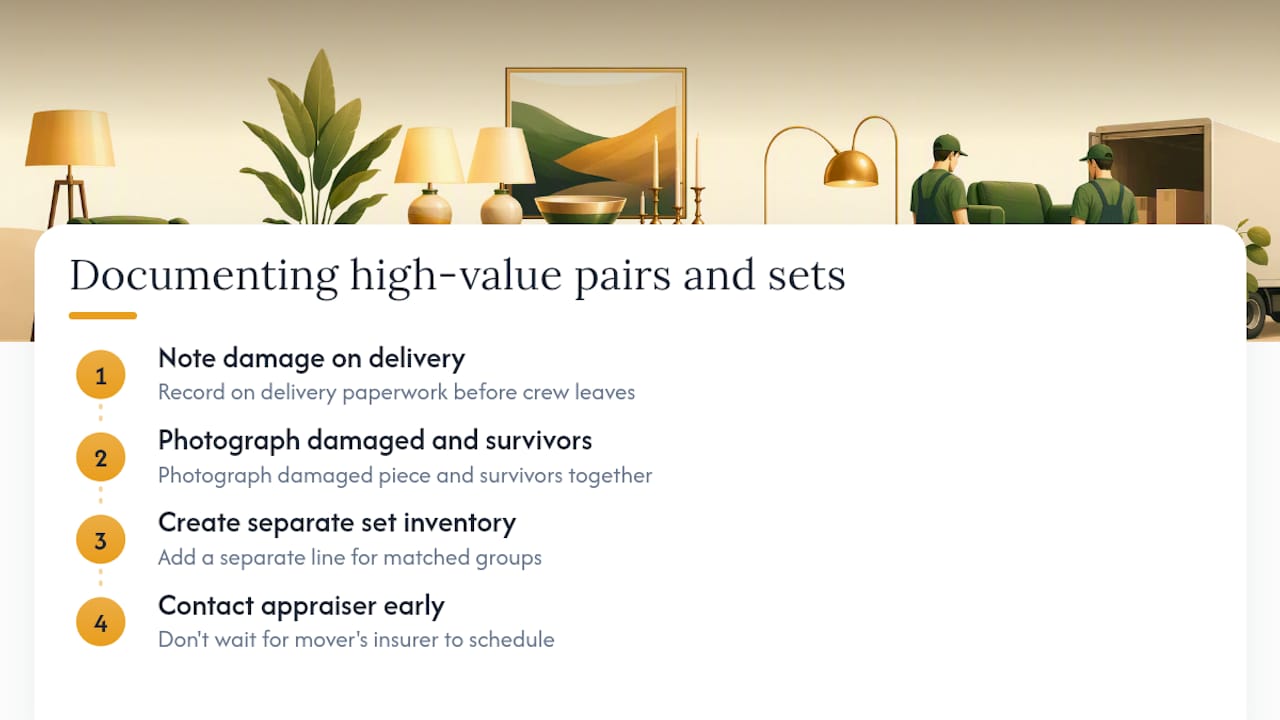 Four steps for documenting matched-set moving damage