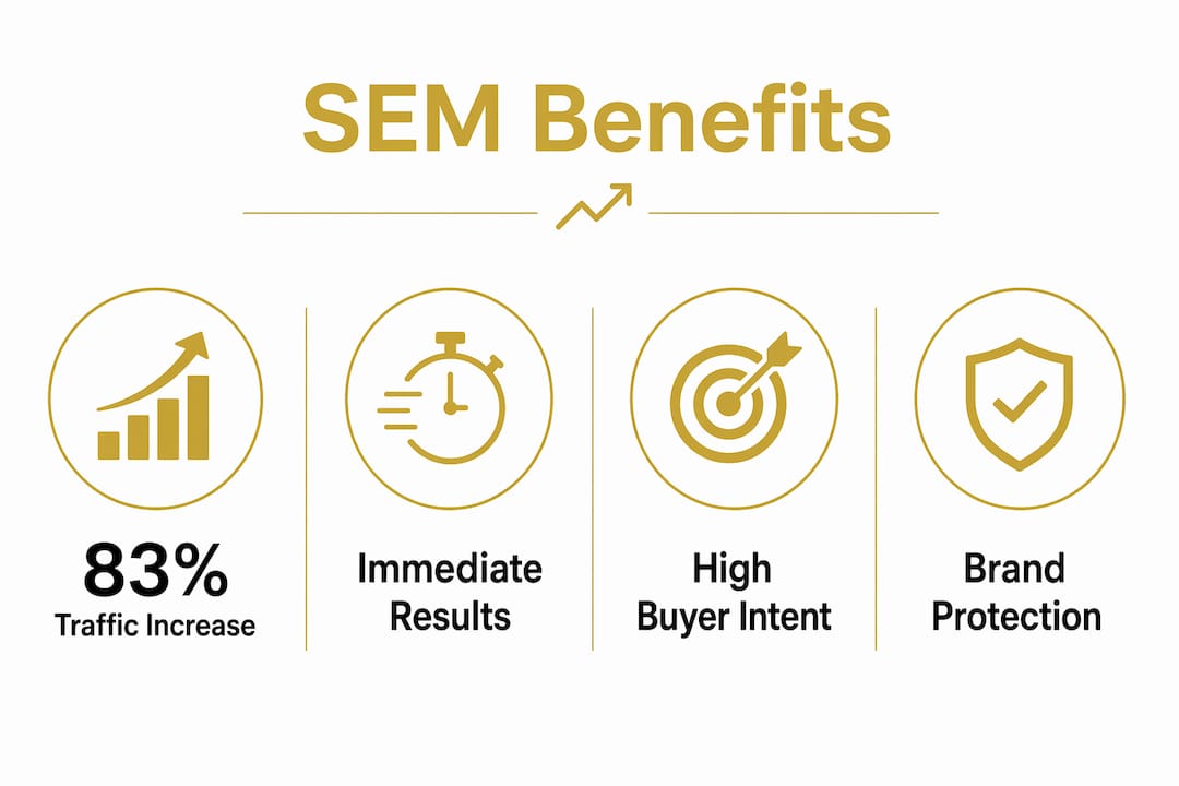 Infographic illustrating main benefits of SEM