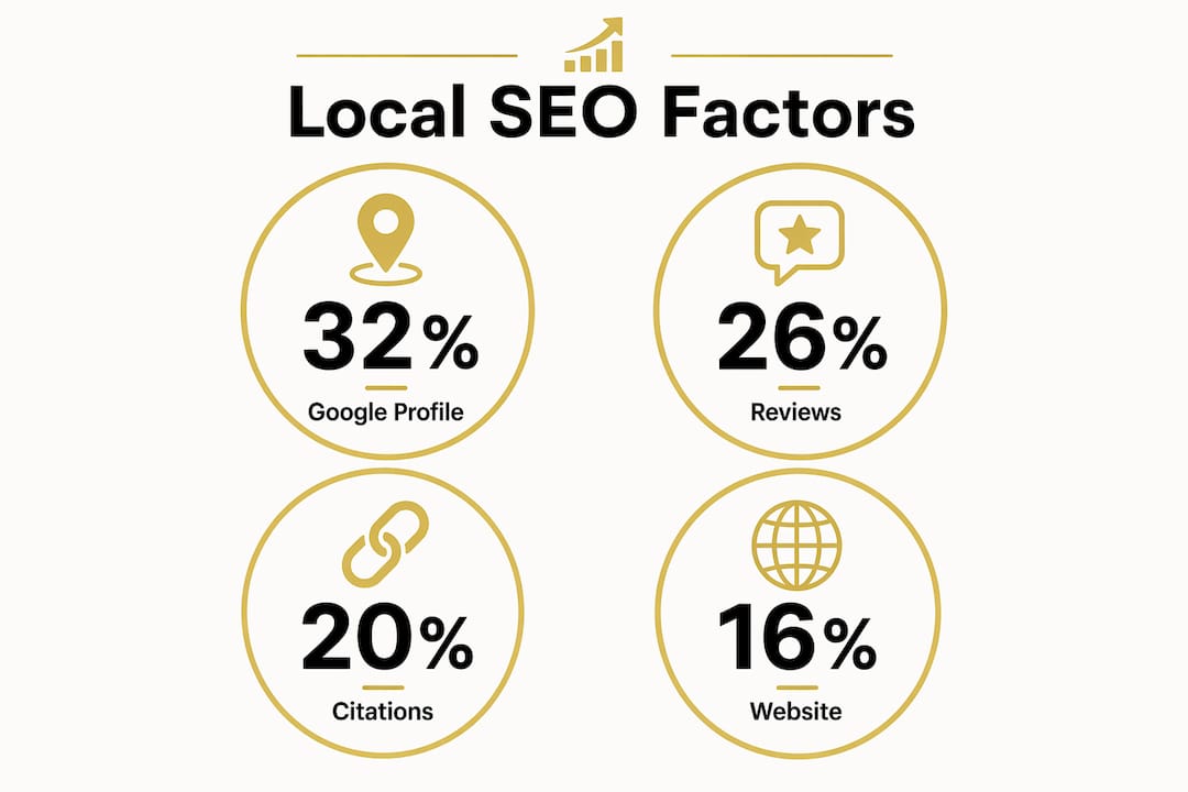 Infographic of local SEO ranking factor percentages