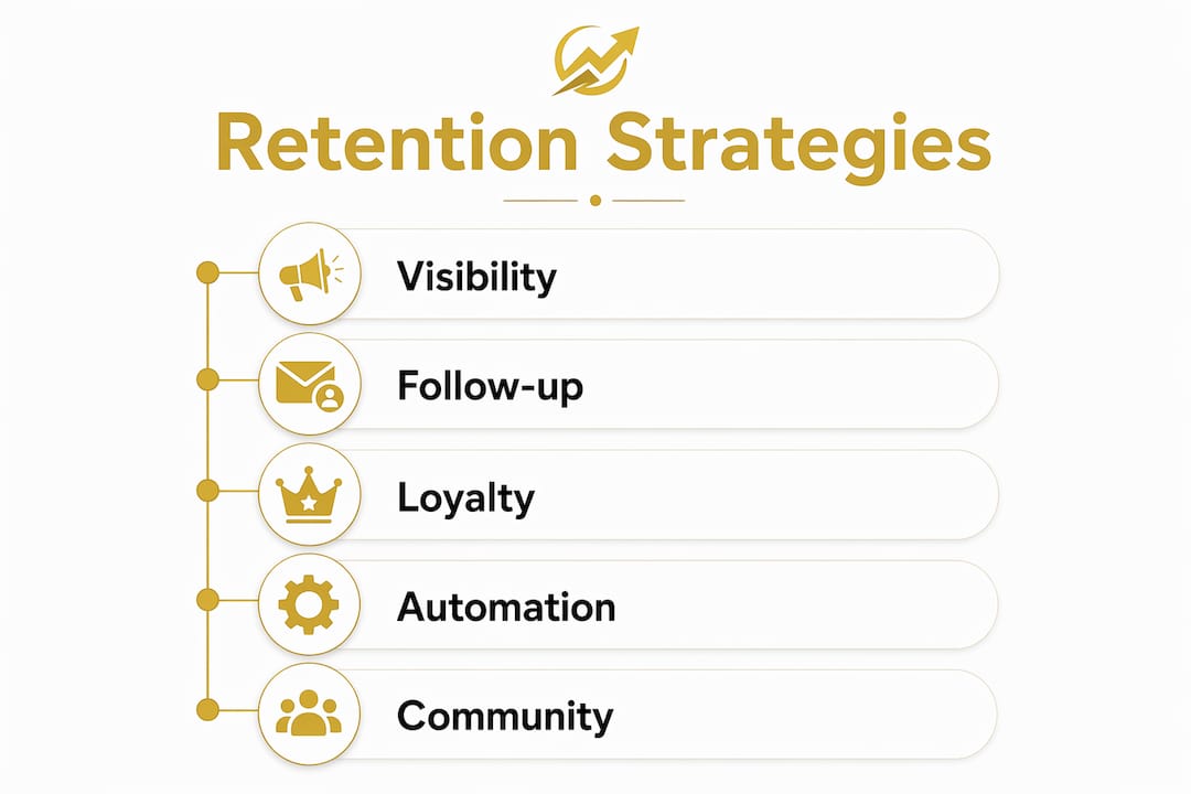 Infographic illustrating local customer retention strategies