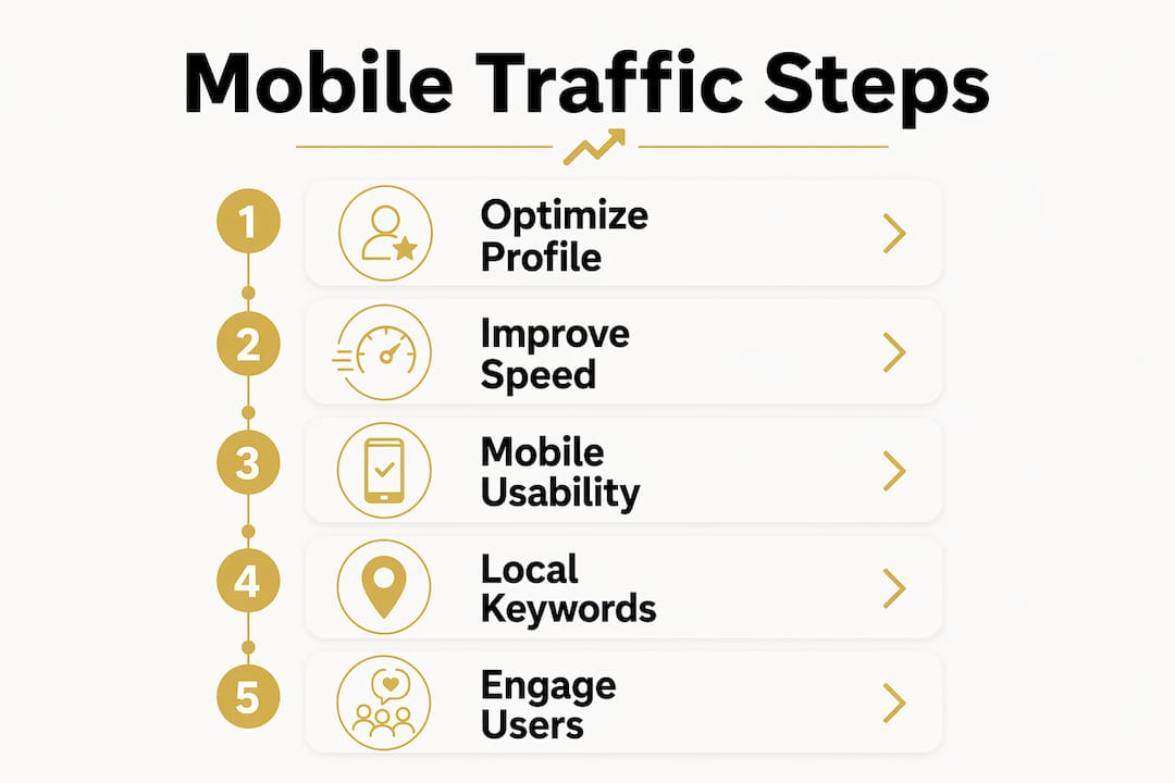 Infographic illustrating steps to capture local mobile traffic