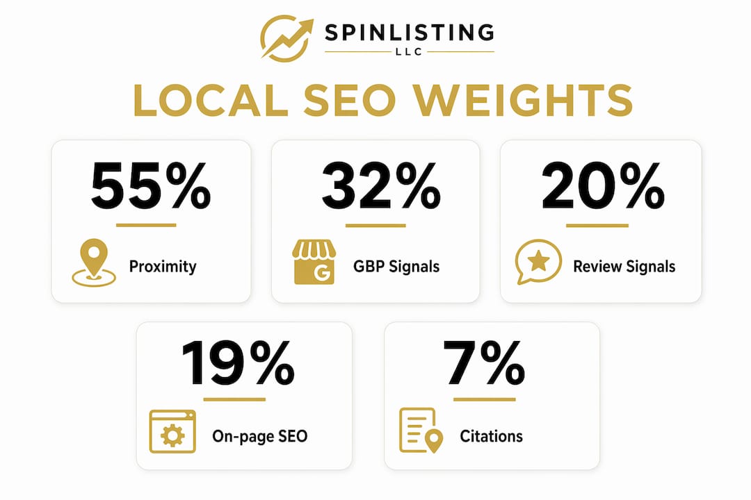 Infographic showing local SEO ranking factor percentages