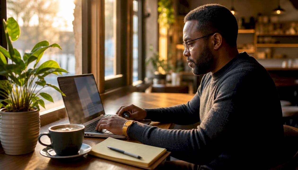 Man adjusting Google Ads local targeting settings