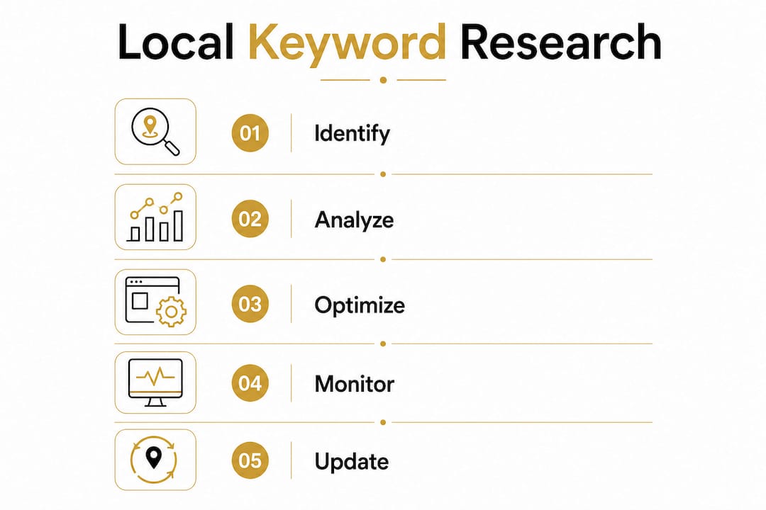 Infographic showing local keyword research stages
