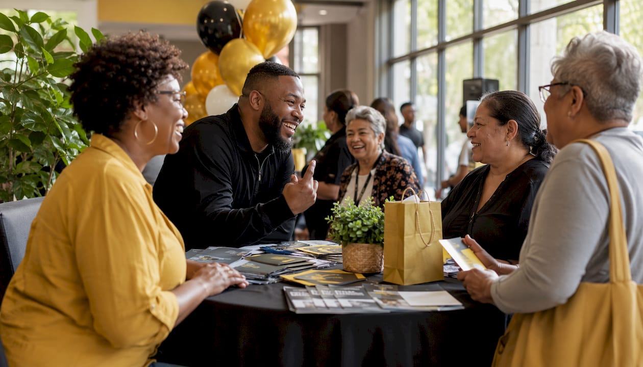 Community event with local business owners