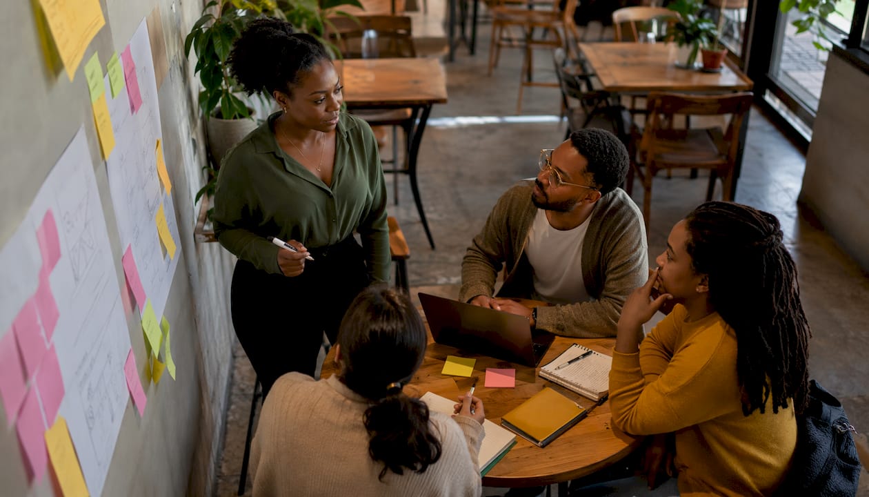 Woman leading local SEO location page discussion
