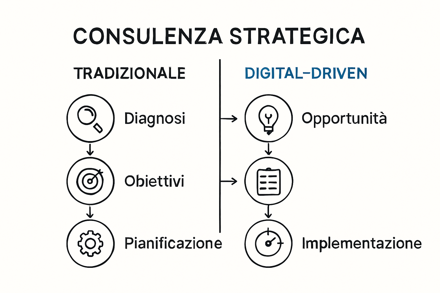 Infographic showing steps of business consulting process
