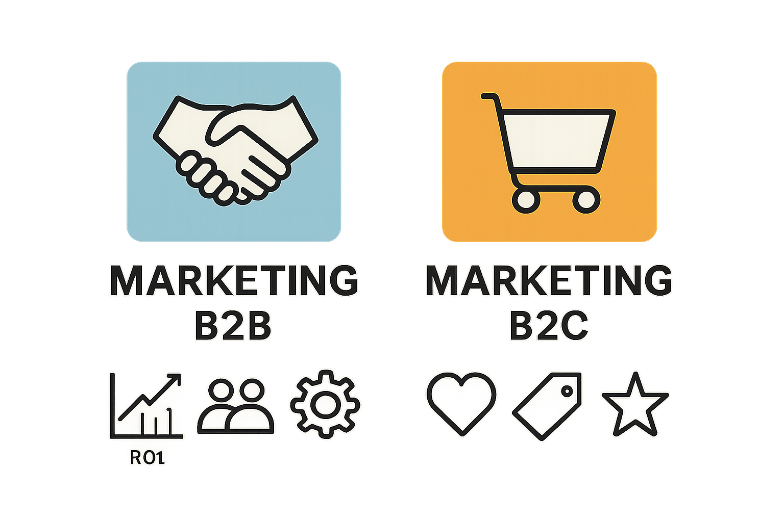Infografica differenze marketing B2B vs B2C