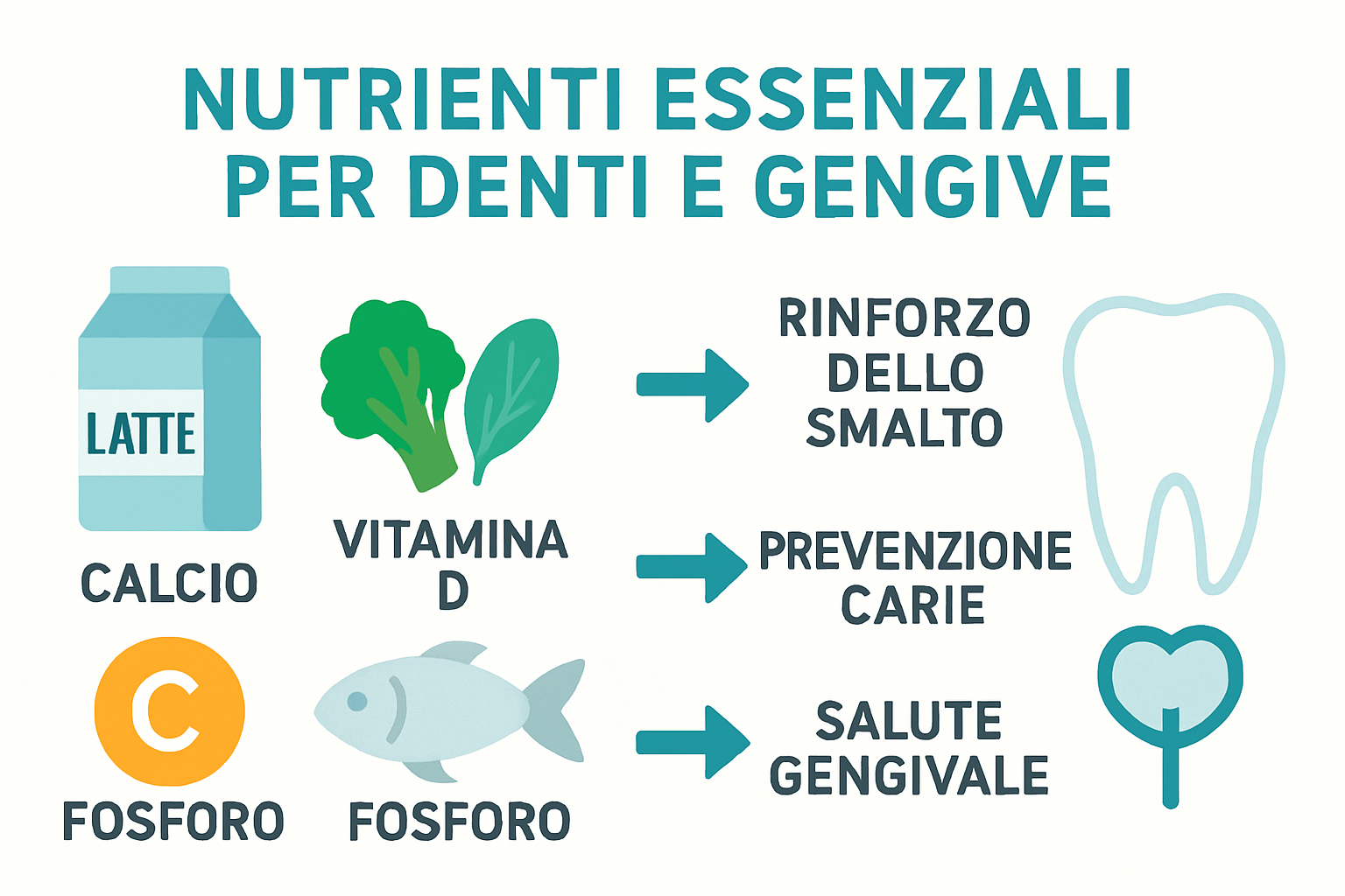 Infografica nutrienti chiave salute orale