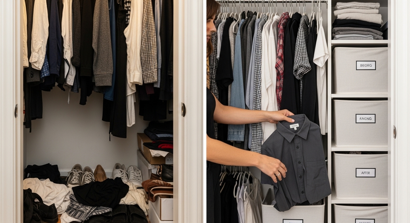 closet organization before after