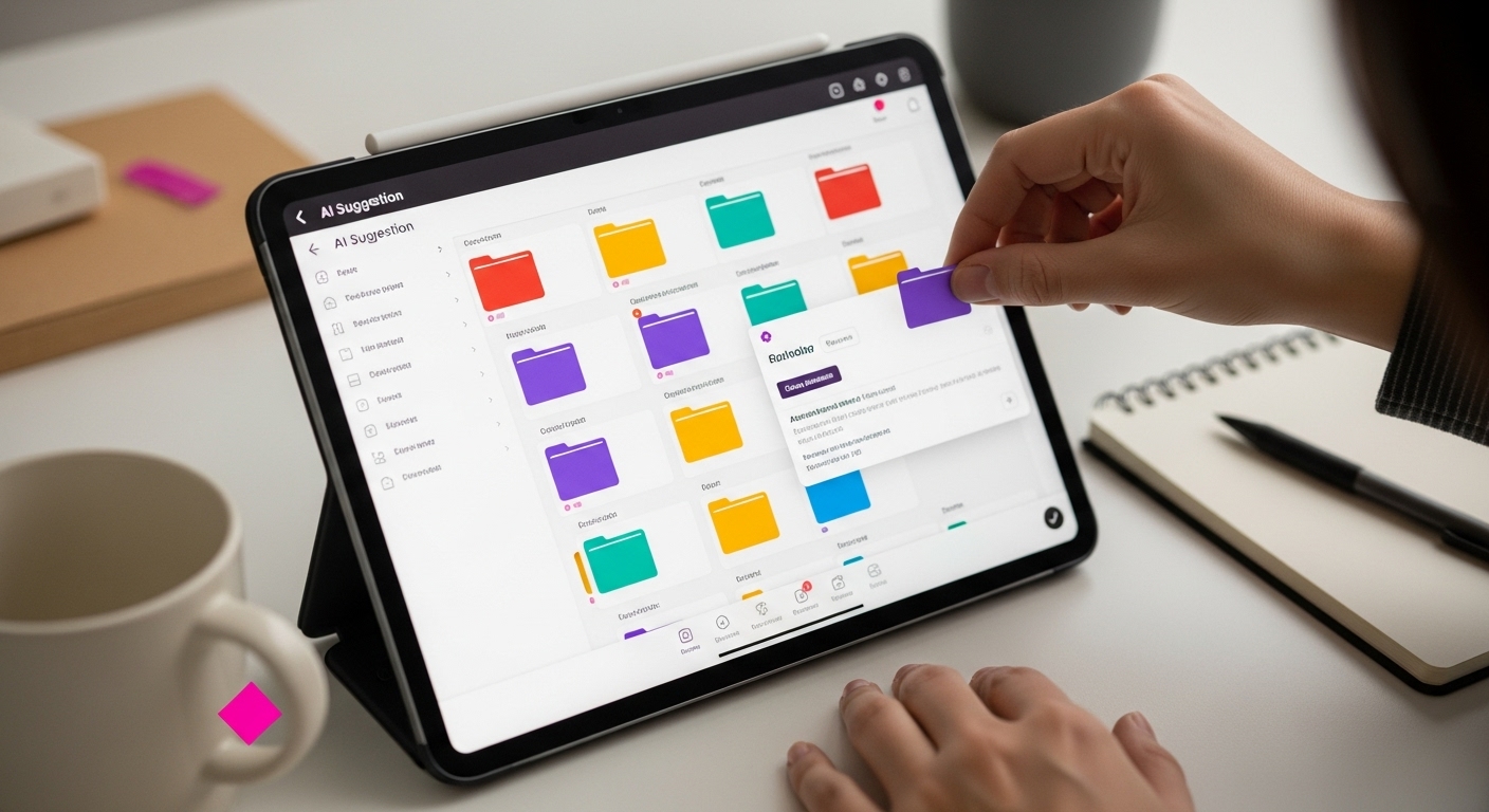 organize notes AI tablet