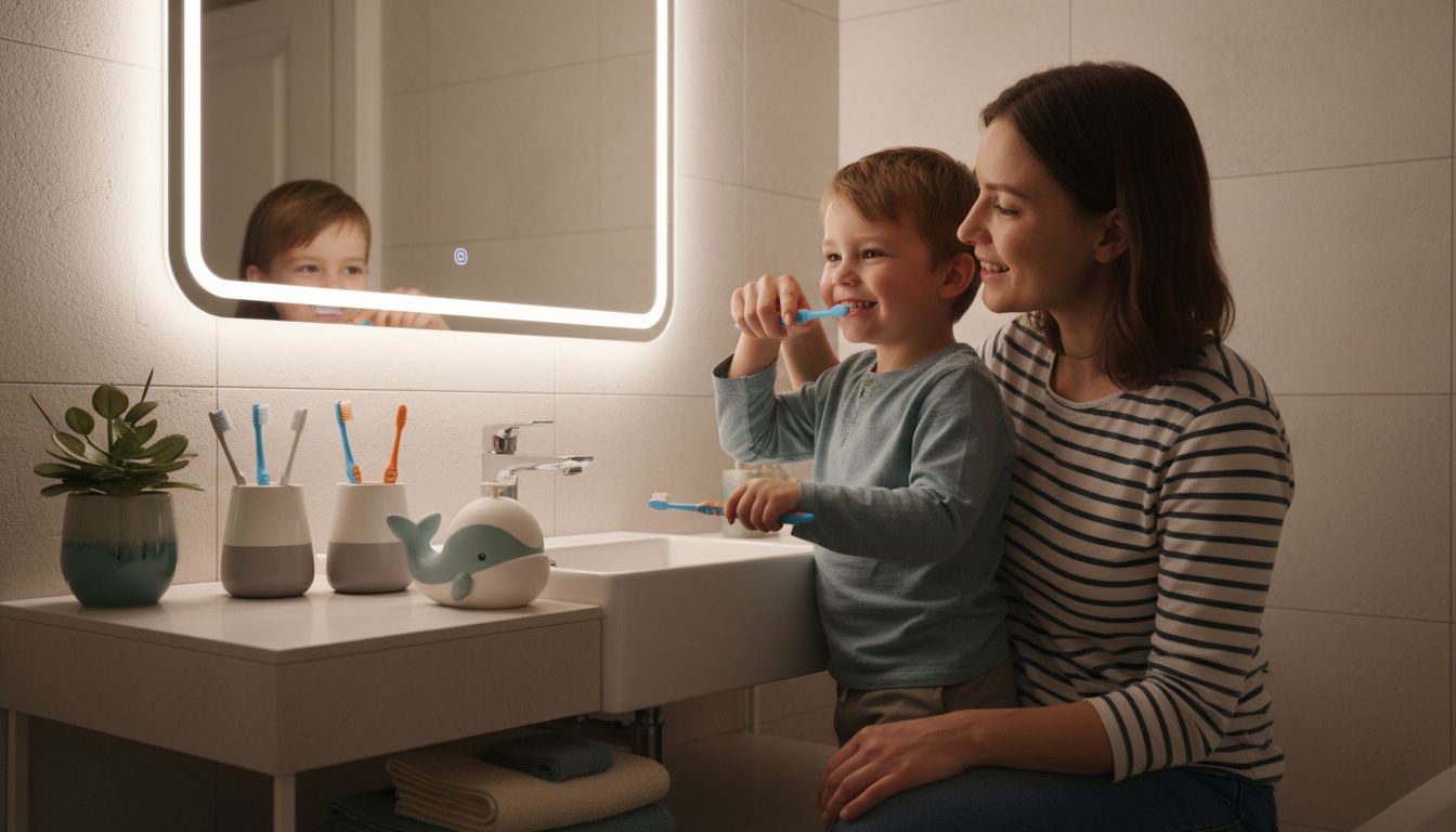 genitore figlio igiene orale