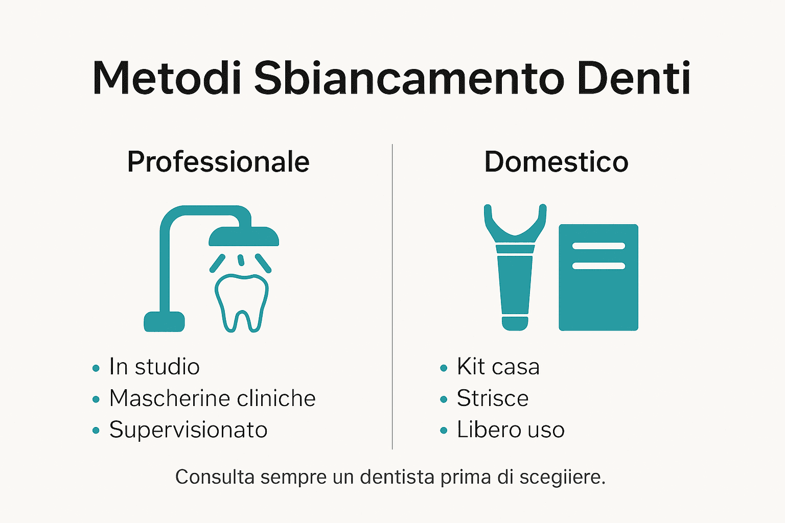Infografica: tutti i metodi per sbiancare i denti a confronto