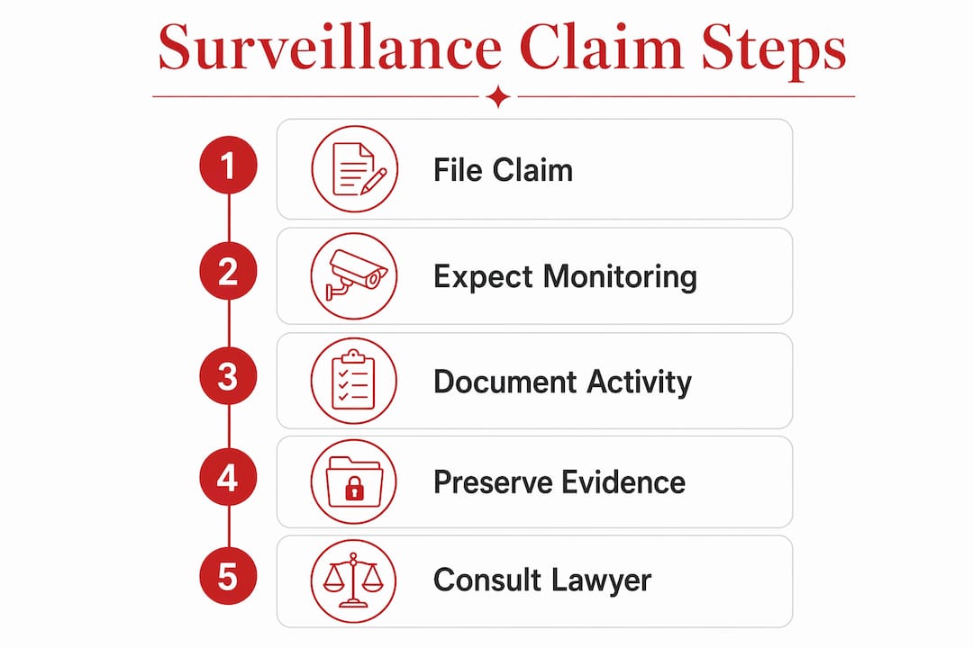 Infographic of key steps for surveillance injury claims