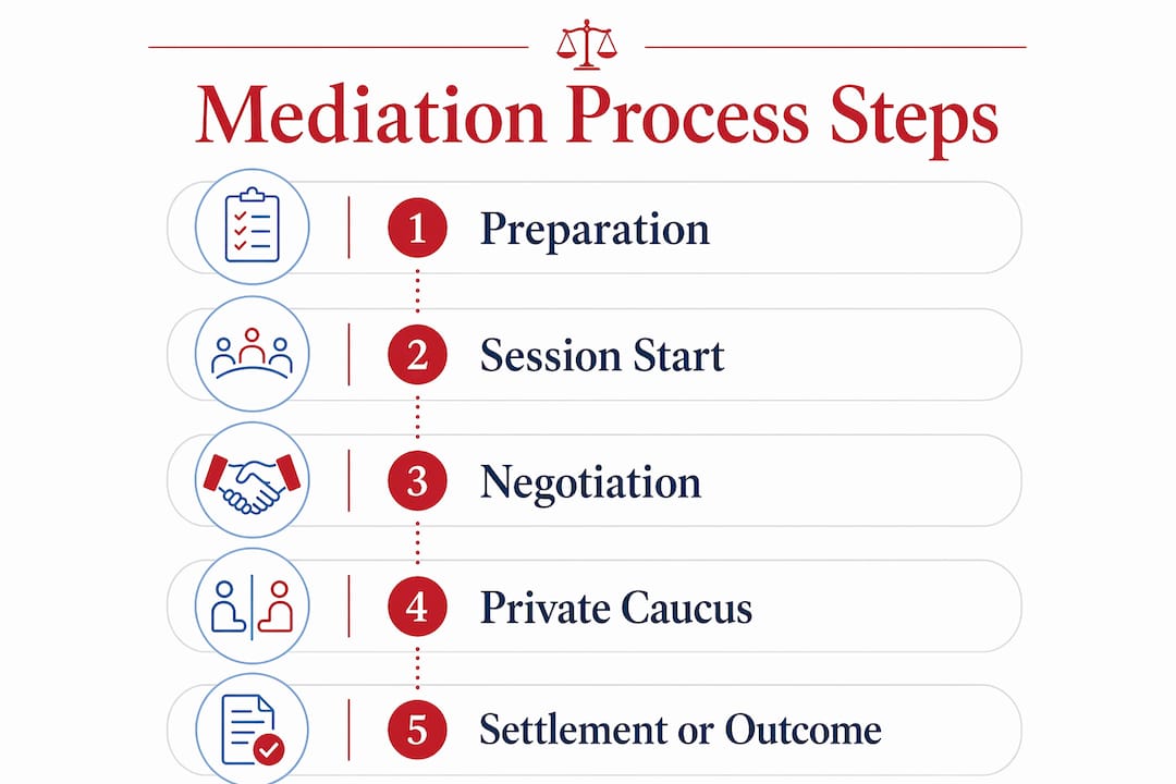 Infographic outlining mediation process steps