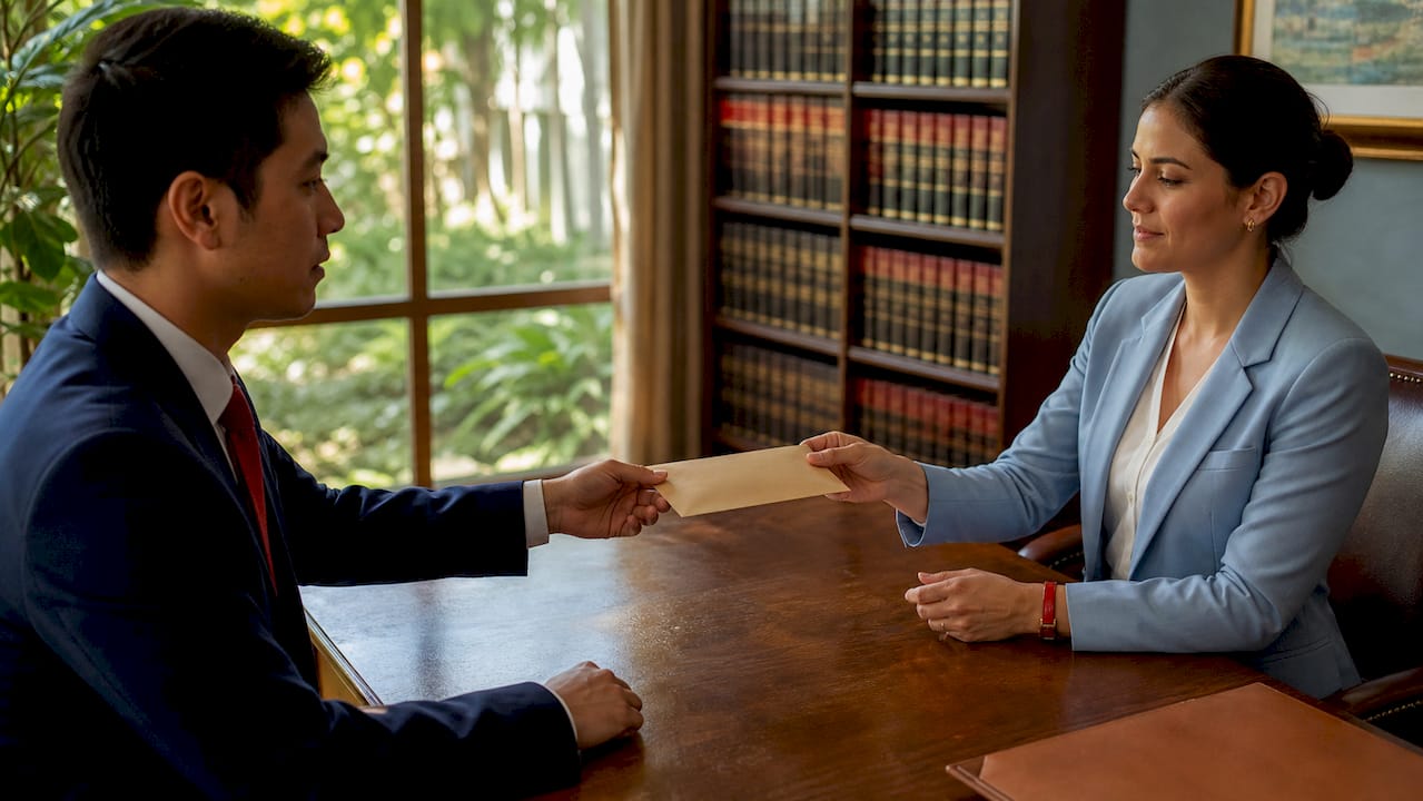 Hands exchanging medical record documents