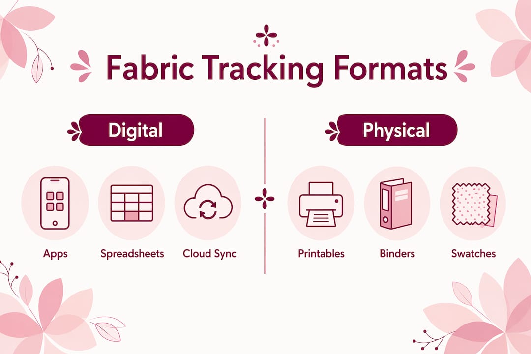 Infographic comparing digital and physical fabric tracking formats