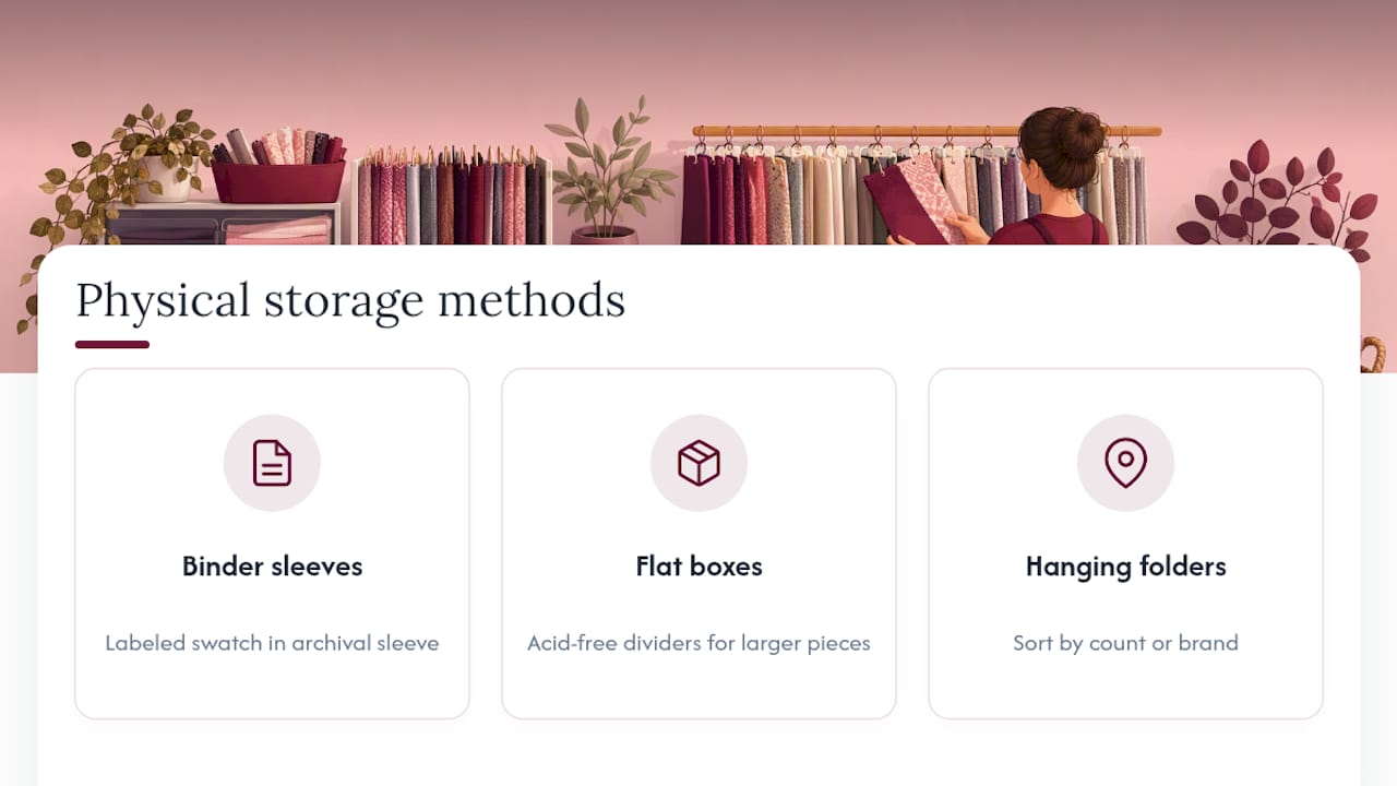 Comparison of three fabric storage methods