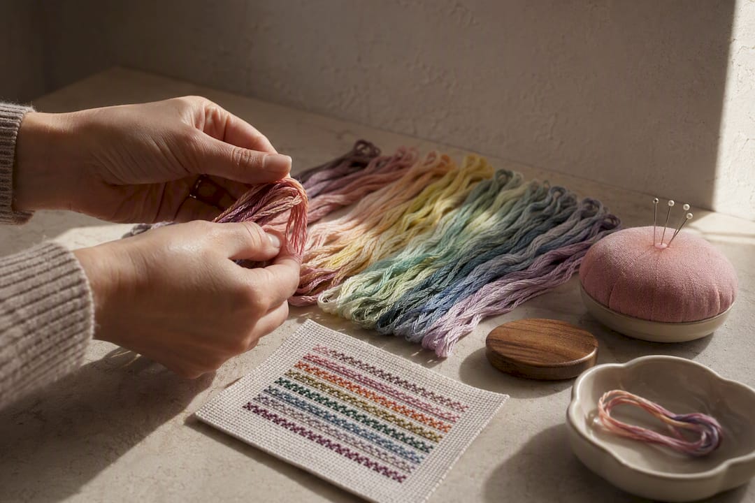 Predictable DMC Variegated Floss for Stitchers: Swatch + Stash Checklist
