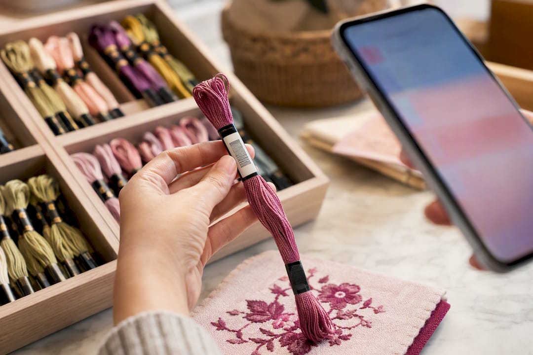 Scanning an embroidery floss skein