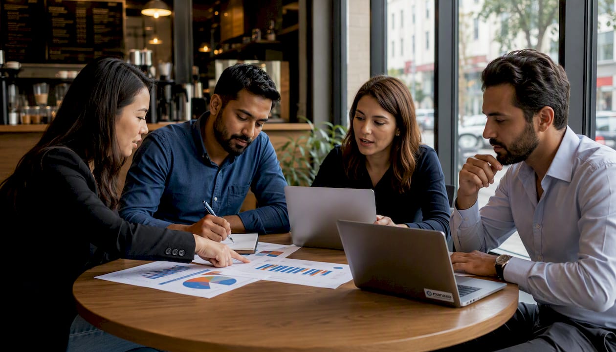 Team collaborating on customer data analytics