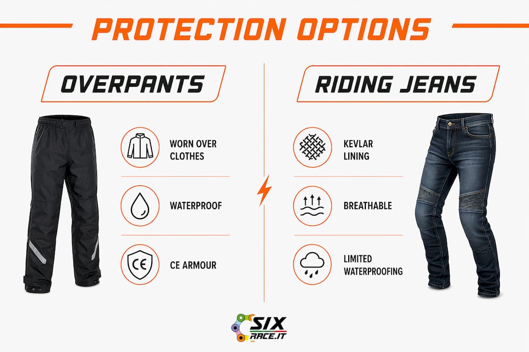 Infographie comparant les surpantalons et les jeans d'équitation