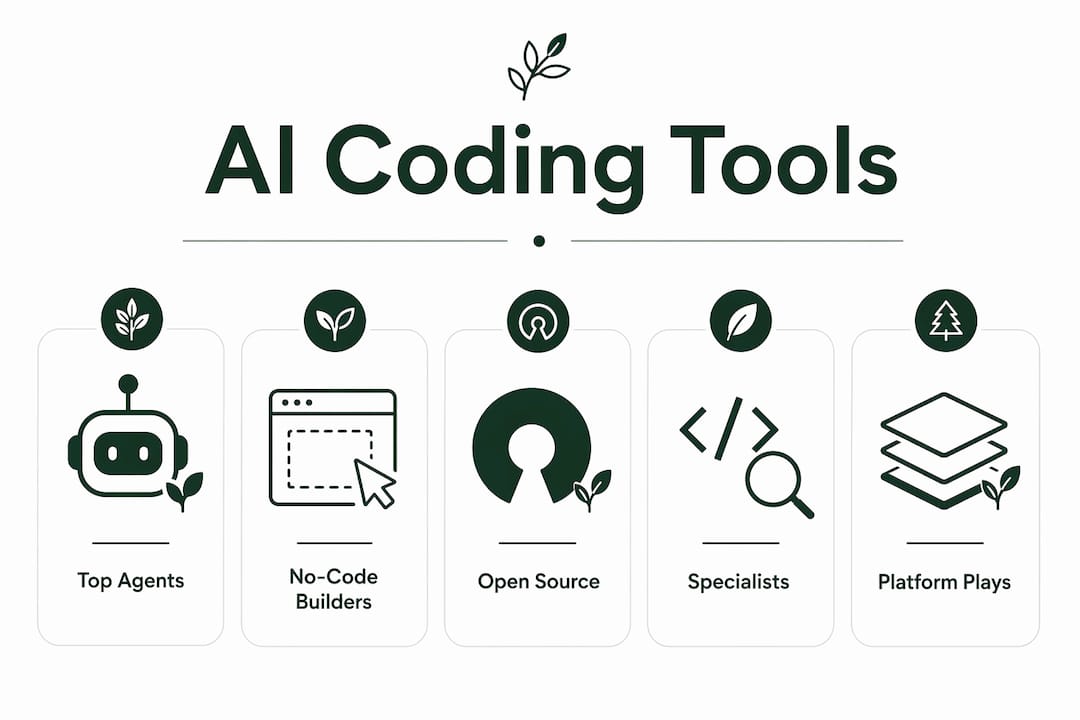 Infographic showing AI coding tool categories and hierarchy