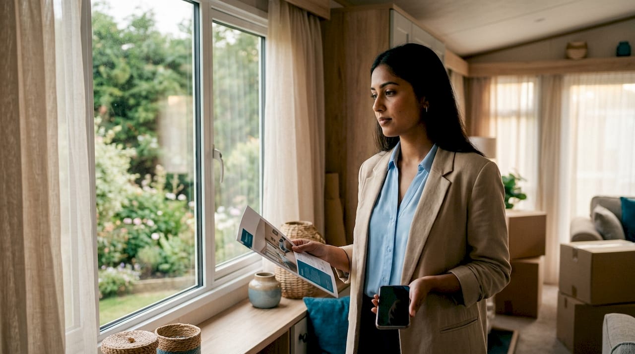 Woman inspecting freehold condo interior
