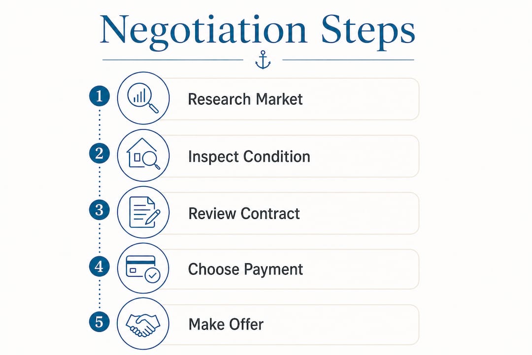 Infographic with negotiation steps for mobile homes