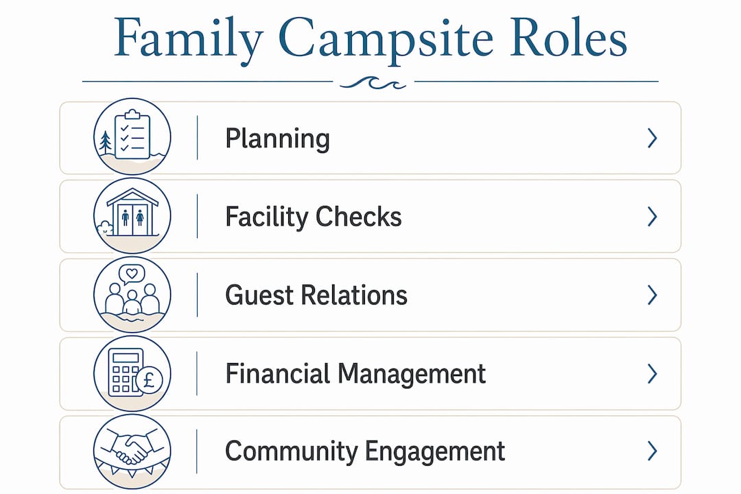 Infographic outlining family campsite role responsibilities