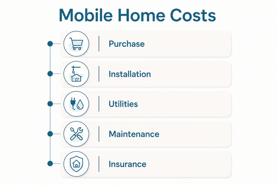 Infographic showing mobile home running costs steps