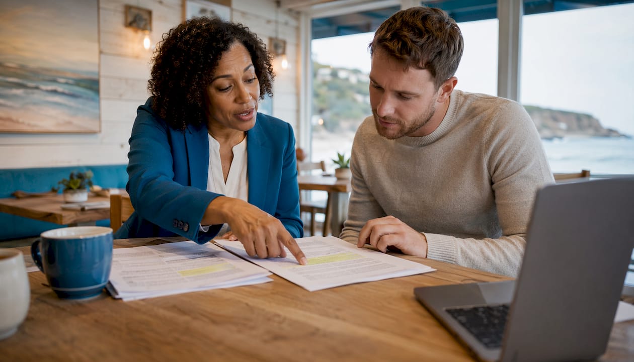 Solicitors reviewing property chain paperwork