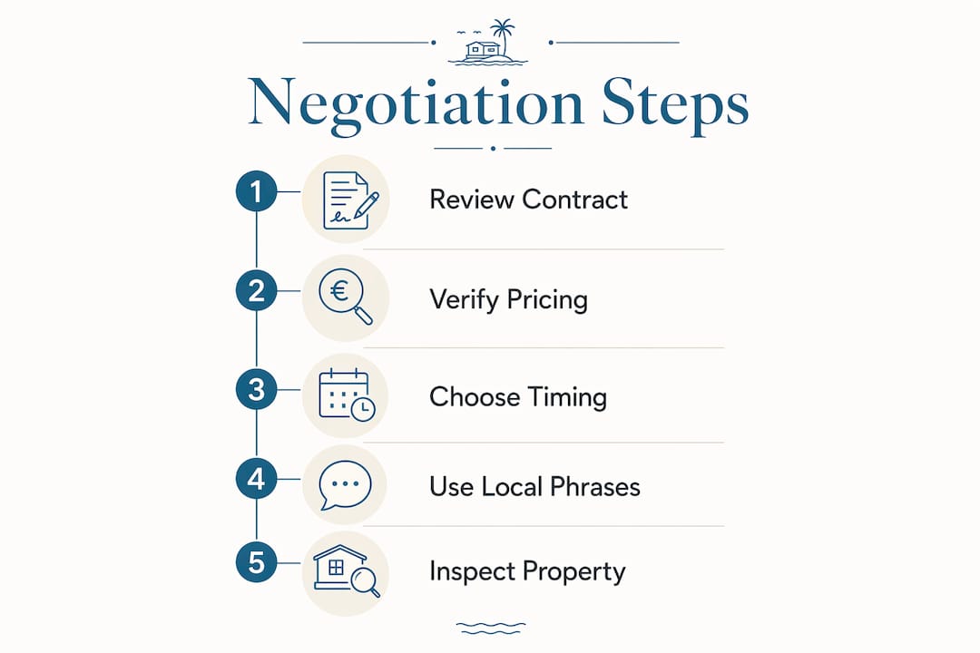 Infographic showing mobile home negotiation steps