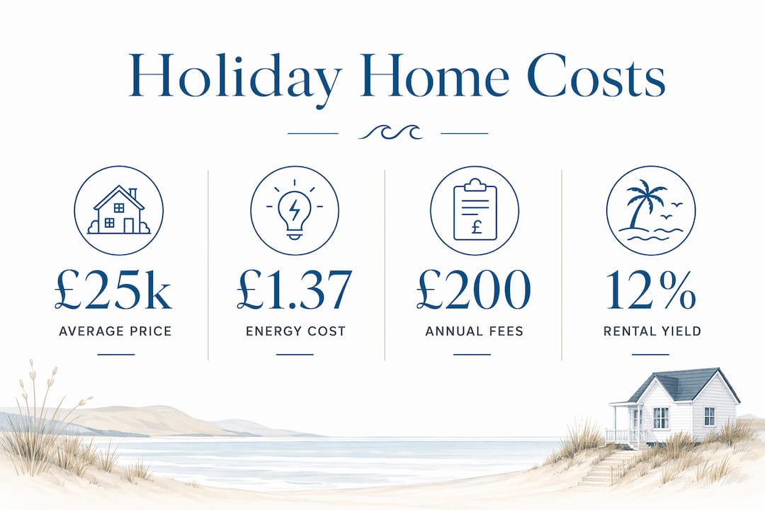 Infographic showing holiday mobile home investment costs
